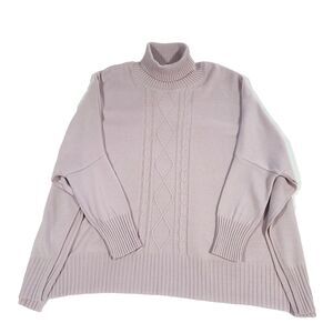 Mersea Oversized Aberdeen Cableknit Sweater Poncho OS Pink Traveler Coastal Cozy